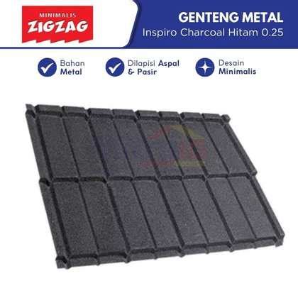 Jual Zig Zag Genteng Besi Metal Lapisan Aspal X Cm Hitam Inspiro