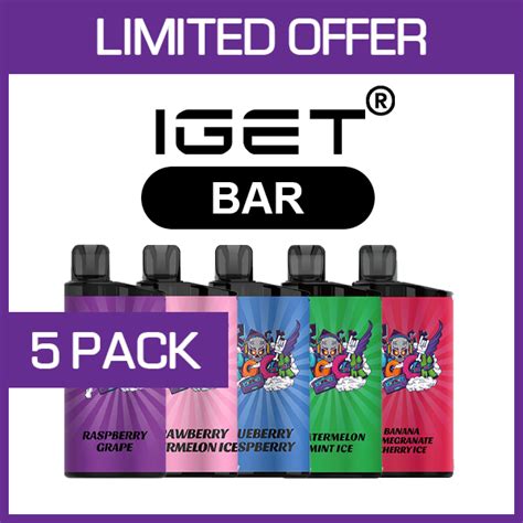 Buy IGET BAR 3500 PUFFS 5 PACK Disposable Vape Shop Australia