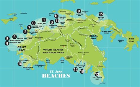 St John Beaches Map | Beach Map