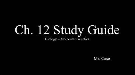 Biology Ch 12 Study Guide Review Youtube