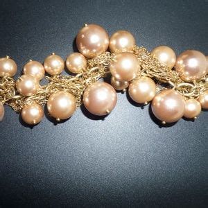 J Crew Jewelry J Crew Pink Nude Pearls Bracelet Gold Chain Poshmark