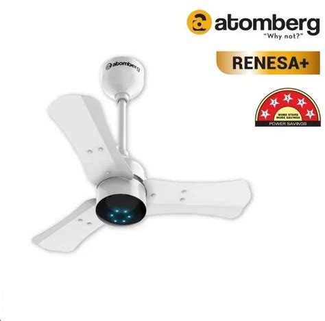 3 Blades 600 Mm Atomberg 35W White Ceiling Fans 840 RPM At 3300