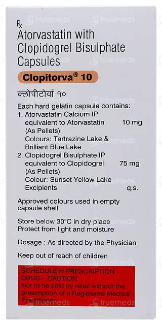 Clopitorva 1075 Mg Capsule 15 Uses Side Effects Dosage Price