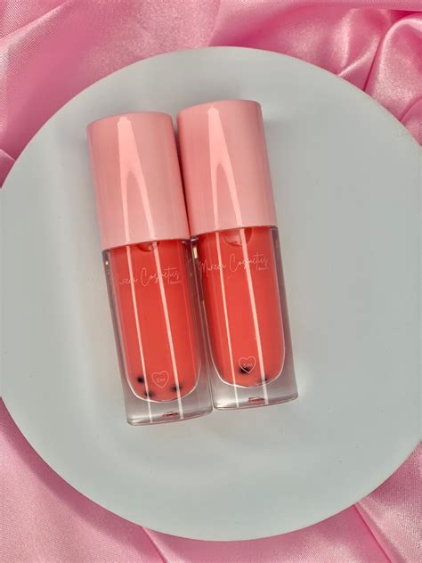 Strawberry Milk Tea Boba Lip Gloss Strawberry Lip Gloss Clear Pink Lip Gloss Shiny Lip Gloss