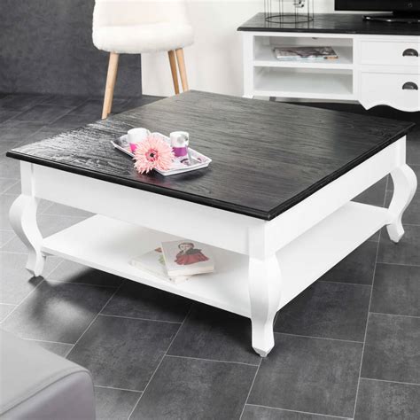 Table basse carrée bois blanc emberizaone fr