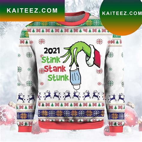 Grinch Hand Stink Stank Stunk Christmas Ugly Sweater Kaiteez