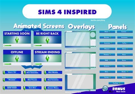 The Sims Stream Overlay Package Animated Screens Overlays Etsy