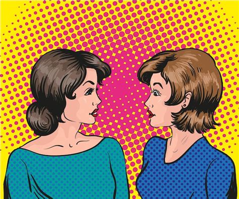 Ilustra O Vetorial De Quadrinhos Retr Pop Art Duas Mulheres Conversam