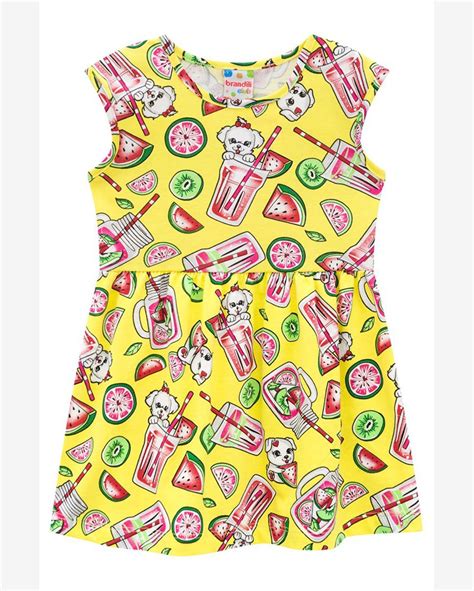 Riachuelo Vestido Infantil Menina Limonada Amarelo Brandili