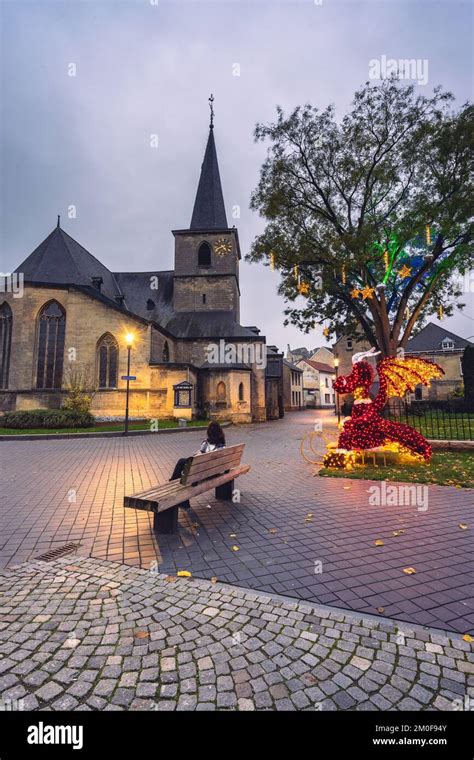 Beautiful Christmas lights up in the city of Valkenburg, Limburg the ...