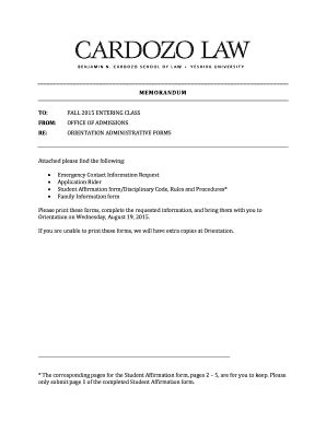 Fillable Online Cardozo Yu From Cardozo Yu Fax Email Print Pdffiller