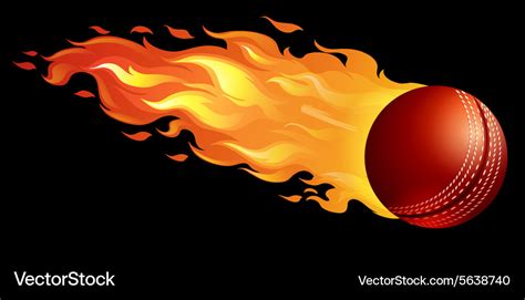 Cricket Ball On Fire Royalty Free Vector Image