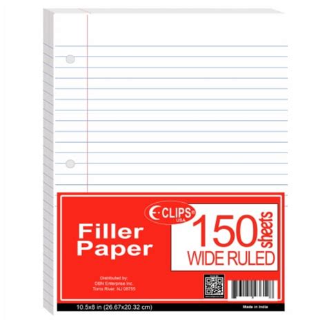 Wide Ruled Filler Paper 150 Sheets 150 Sheets Kroger