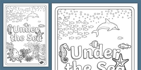 Under The Sea Colouring Title Page Profesor Hizo Twinkl