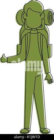 Backpacker Faceless Cartoon Icon Vector Illustration Graphic Design