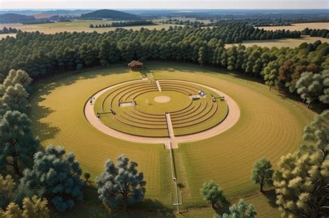 Premium Ai Image Full View Of A Archery Ground From Above Without People