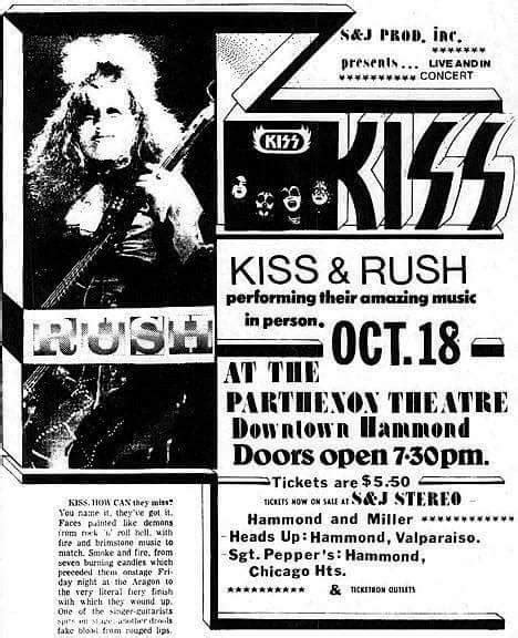 KISS Hammond Indiana October 18 1974 Parthenon Theater Hotter