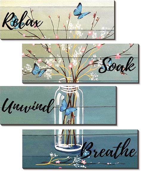 Amazon Elegant Bathroom Wall Decor Sign Pieces Vintage Wooden