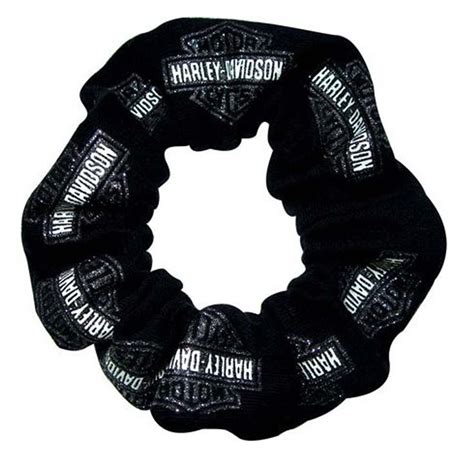 Harley Davidson® Bar And Shield Glitter Black Hair Scrunchie Hs30230 Wisconsin Harley Davidson