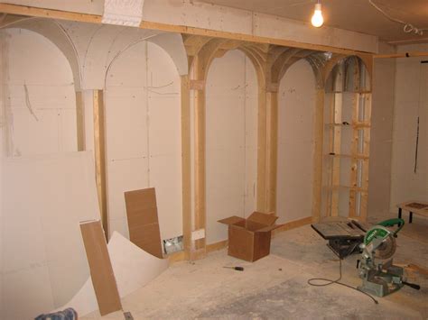 Using 1 4 Bendable Drywall On The Arches Ticket Booth Arch Home Theater