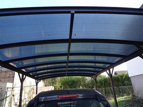 Carport En Alu Anthracite 3x5 05m Toit Polycarbonate 6mm X METAL