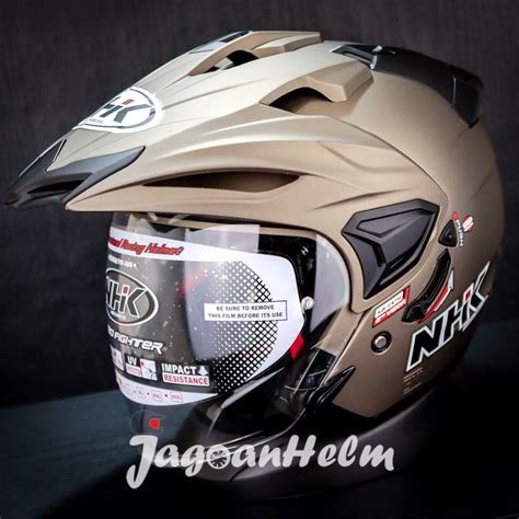 Jual Nhk Helm Predator Crypton Solid Star Grey Doff Half Face