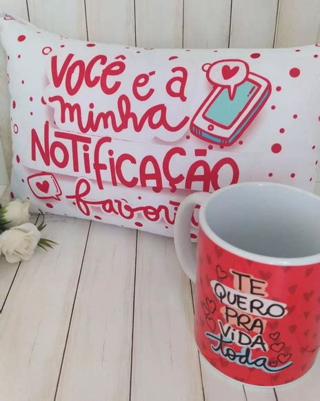 Kit Almofada Caneca Personalizada Dia Dos Namorados Elo