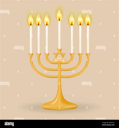 Menorah Por Siete Velas Gold Ganukkah Menorah Para Siete Velas