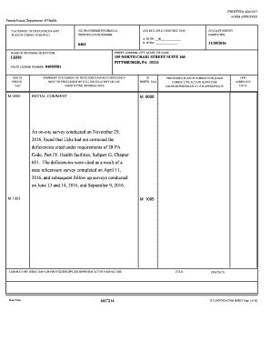 Fillable Online Statement Of Deficiencies And Fax Email Print Pdffiller