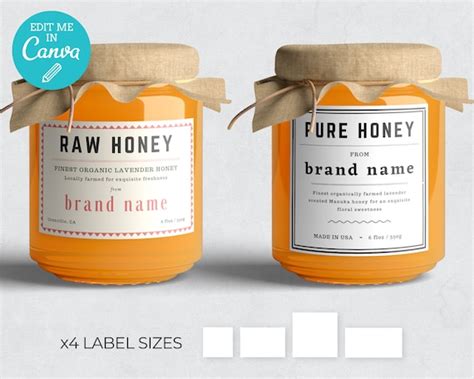 Vintage Jar Label Template Traditional Label Template Food Etsy