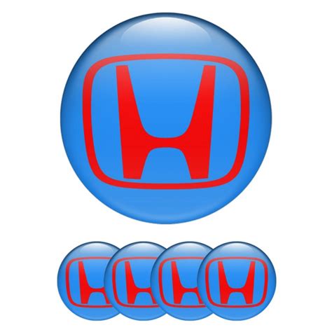 Honda Domed Stickers for Center Caps Navy Red | Wheel Emblems | Stickers | X-Sticker