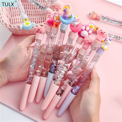 6pcs Cute Stationary Stationary Pens Kawaii Pen Pink School Supplies