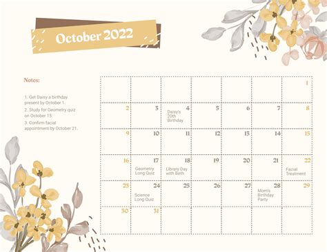 Moon Calendar October