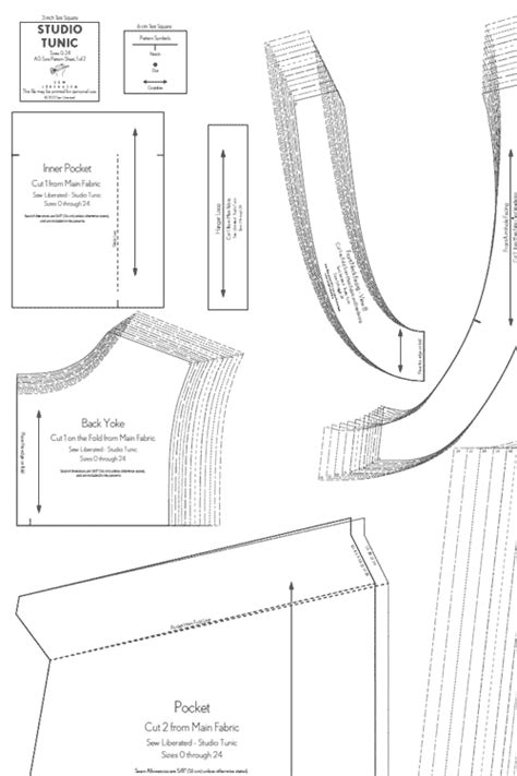 Studio Tunic Pattern Piece Print Service Sew Liberated