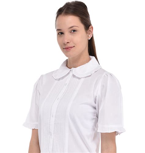 White Ruffle Collar Blouse Cotton Lane London