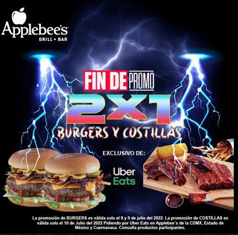 2x1 En Hamburguesas Y Costillas En Applebees Del 7 Al 10 De Julio