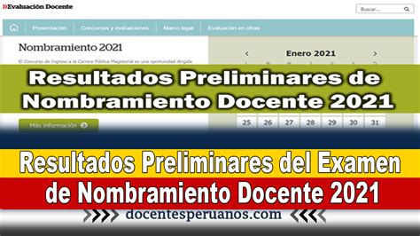 Resultados Preliminares Del Examen De Nombramiento Docente 2021