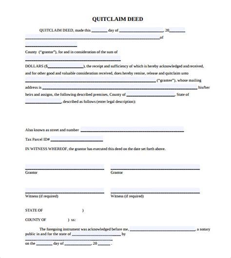 Free 10 Sample Quitclaim Deed Forms In Pdf Ms Word