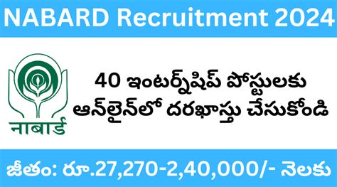 NABARD Recruitment 2024 Apply Online For 40 Internship Vacancies