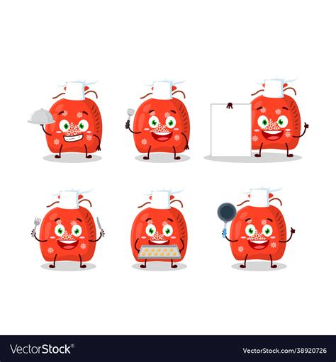 Cartoon Character Red Santa Bag With Various Vector Image