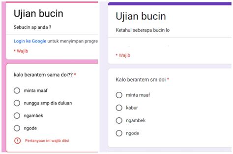 Link Tes Ujian Bucin Update November Ini Link Docs Google Form