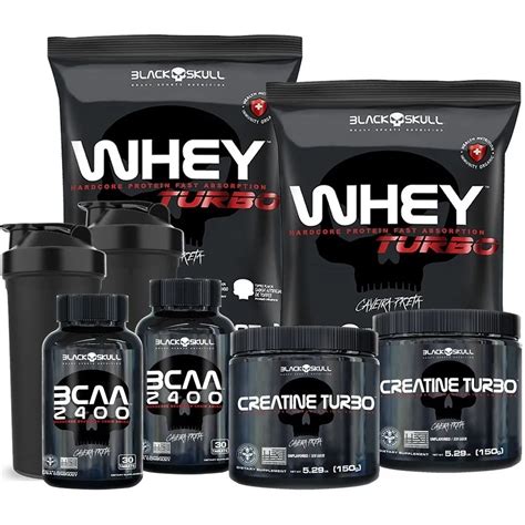 Kit Hipertrofia Omega 3 Monster Black Whey 100 900g Creatina