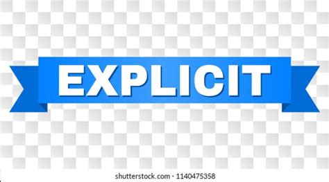 Explicit Text On Ribbon Designed White Stock Vector Royalty Free