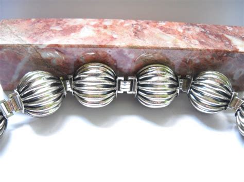 Vintage Danecraft Chunky Bracelet Sterling Chunky Lin Gem