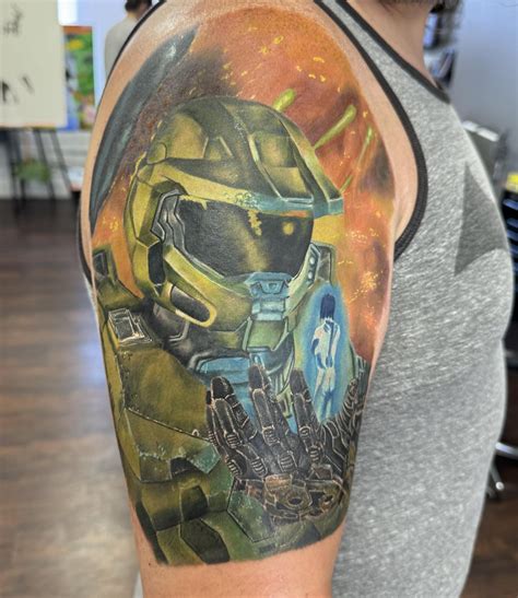 Cortana and Chief, Kevin Bradley Jr., Sea of Ink in Mesa, AZ : r/tattoos