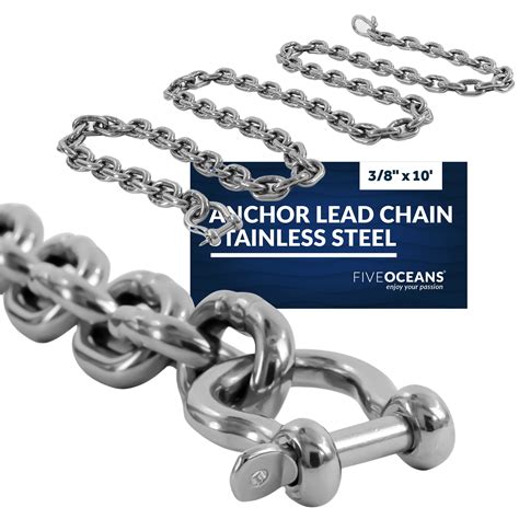 Boat Anchor Lead Chain With Shackles 3 8 X 10 Htg4 Stainless Steel