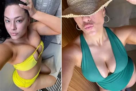 Ashley Graham Displays Her Natural Curves In Tiny Yellow Bikini On