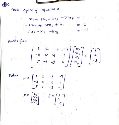 [solved] Rewrite Each Linear System Into The Matrix Equation Form Ax