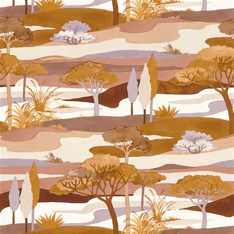 Papier Peint Cap Ferret Ocre Et Nude L Ile Aux Oiseaux Casamance