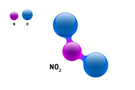 Modelo De Química Molécula Dióxido De Nitrógeno No2 Fórmula De Elemento